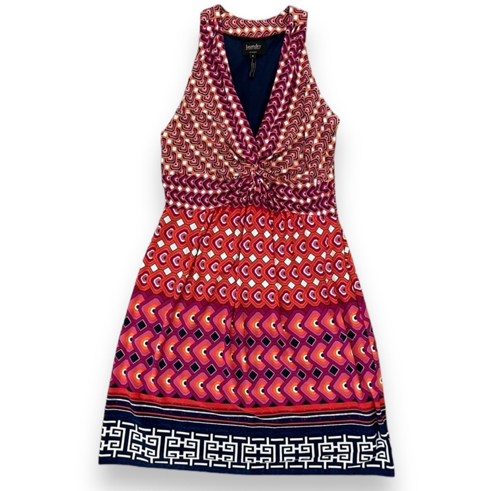 laundry by shelli segal sleeveless retro mod style dress, size 8